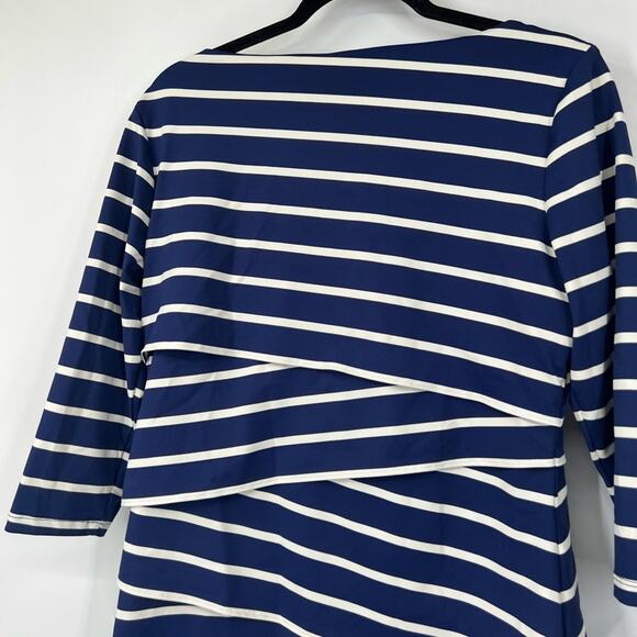J. McLaughlin Catalina Cloth Navy White Striped Layered Dress - Picture 6 of 7